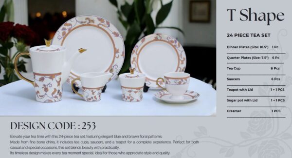 61 Pc Bone China Dinner Set (T253) | High-Quality, Stylish, Premium Crockery