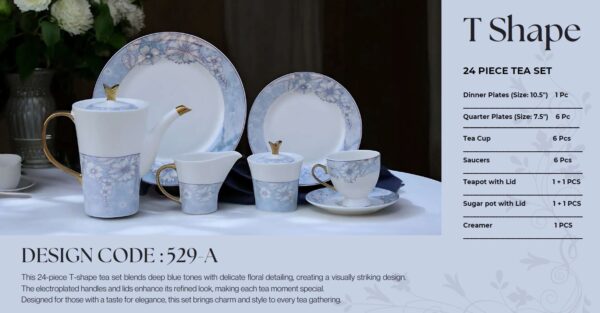61 Pc Bone China Dinner Set (T529A) | High-Quality, Stylish, Premium Crockery