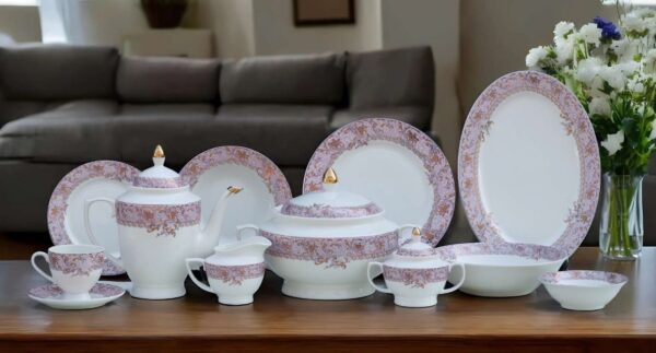 61 Pc Bone China Dinner Set (U010) | High-Quality, Stylish, Premium Crockery