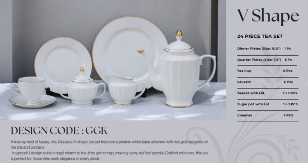 24-Piece Tea Set (VGGK) | High-Quality Elegant Tea Crockery