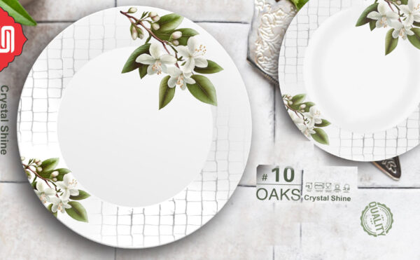 Melamine Dinner Set | Oaks Dinner (10) | Elegant, Durable, Heat-Resistant Plates & Bowls | Unbreakable, Lightweight, Premium Quality Dinnerware