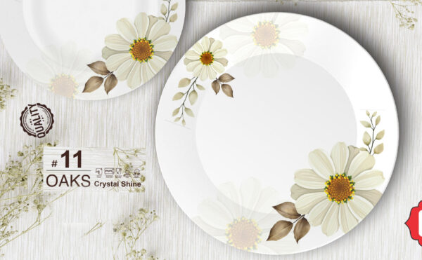 Melamine Dinner Set | Oaks Dinner (11) | Elegant, Durable, Heat-Resistant Plates & Bowls | Unbreakable, Lightweight, Premium Quality Dinnerware