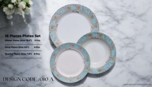 Bone 18 Pcs Plate Set (010A) | Elegant, Durable, Heat-Resistant Plates & Bowls