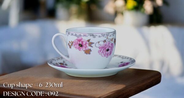 High-Quality Bone China Cup & Saucer Set (6-092) | Elegant, Durable, Ideal for Home & Gifting