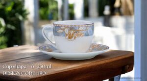 High-Quality Bone China Cup & Saucer Set (6-190) | Elegant, Durable, Ideal for Home & Gifting