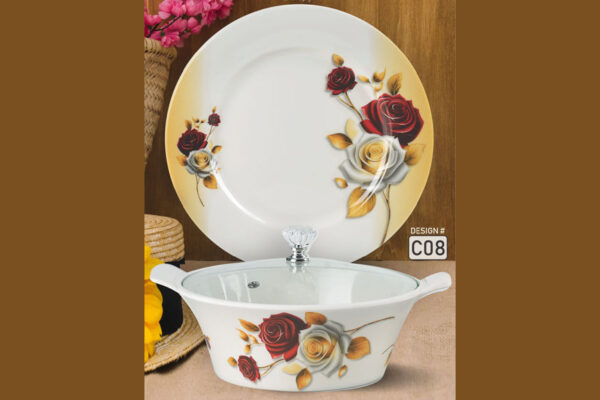 Melamine Dinner Set | Culture (C01) | Elegant, Durable, Heat-Resistant Plates & Bowls | Unbreakable, Lightweight, Premium Quality Dinnerware