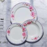 Bone 18 Pcs Plate Set (092) | Elegant, Durable, Heat-Resistant Plates & Bowls