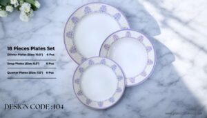 Bone 18 Pcs Plate Set (104) | Elegant, Durable, Heat-Resistant Plates & Bowls
