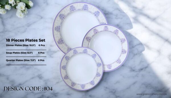 Bone 18 Pcs Plate Set (104) | Elegant, Durable, Heat-Resistant Plates & Bowls