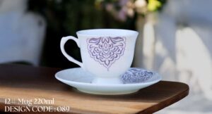 High-Quality Bone China Cup & Saucer Set (12-089) | Elegant, Durable, Ideal for Home & Gifting