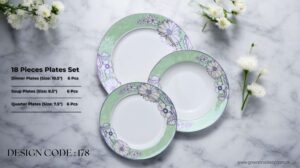 Bone 18 Pcs Plate Set (178) | Elegant, Durable, Heat-Resistant Plates & Bowls