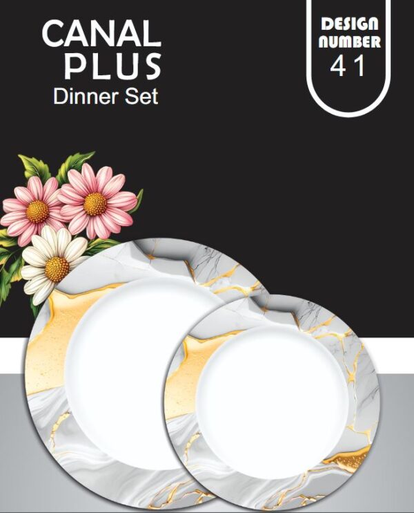 Melamine Dinner Set | Canal Plus (40) | Elegant, Durable, Heat-Resistant Plates & Bowls | Unbreakable, Lightweight, Premium Quality Dinnerware