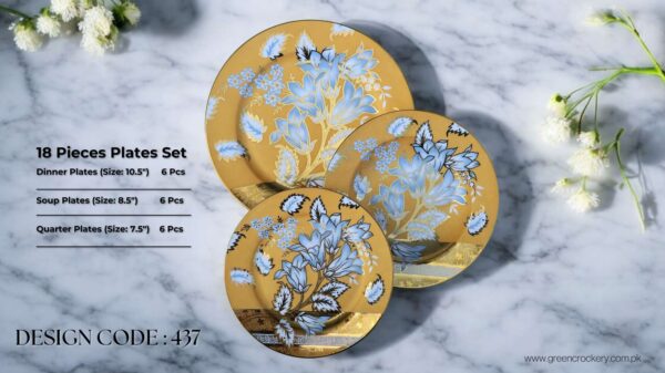 Bone 18 Pcs Plate Set (437) | Elegant, Durable, Heat-Resistant Plates & Bowls