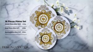 Bone 18 Pcs Plate Set (438) | Elegant, Durable, Heat-Resistant Plates & Bowls