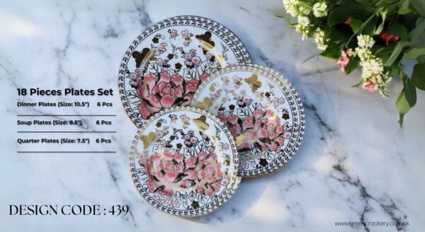 Bone 18 Pcs Plate Set (439) | Elegant, Durable, Heat-Resistant Plates & Bowls