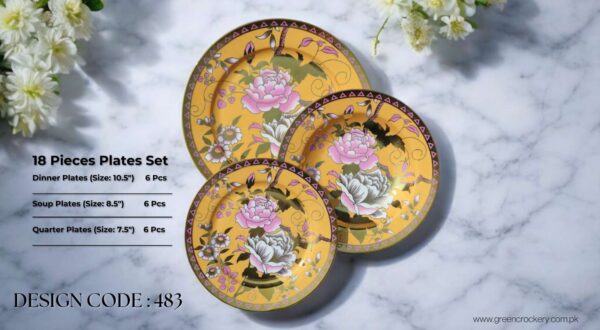 Bone 18 Pcs Plate Set (483) | Elegant, Durable, Heat-Resistant Plates & Bowls