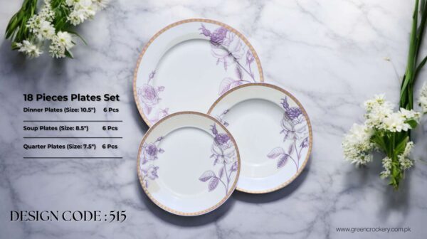 Bone 18 Pcs Plate Set (515) | Elegant, Durable, Heat-Resistant Plates & Bowls