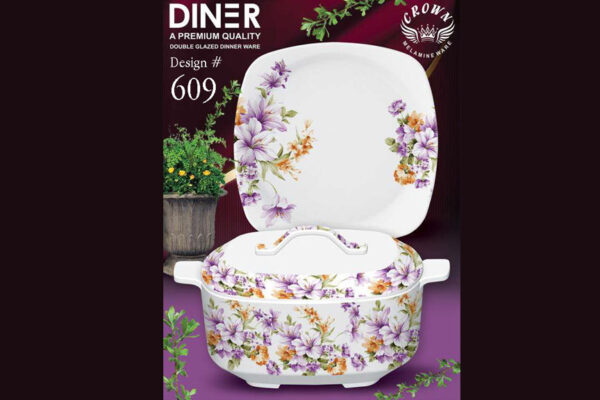 Melamine Dinner Set | Diner (601) | Elegant, Durable, Heat-Resistant Plates & Bowls | Unbreakable, Lightweight, Premium Quality Dinnerware