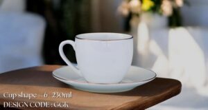 High-Quality Bone China Cup & Saucer Set (6-GGk) | Elegant, Durable, Ideal for Home & Gifting