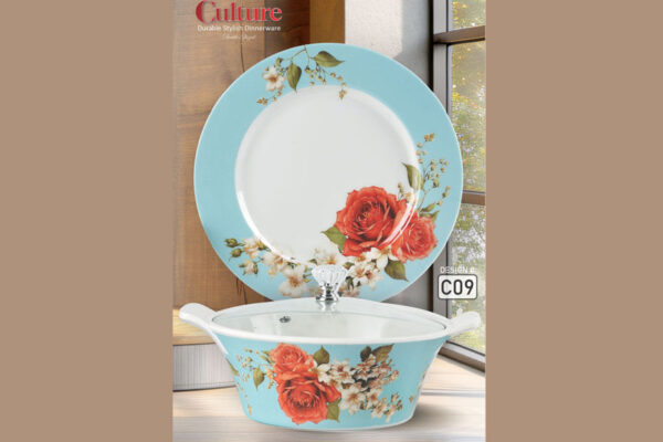 Melamine Dinner Set | Culture (C01) | Elegant, Durable, Heat-Resistant Plates & Bowls | Unbreakable, Lightweight, Premium Quality Dinnerware