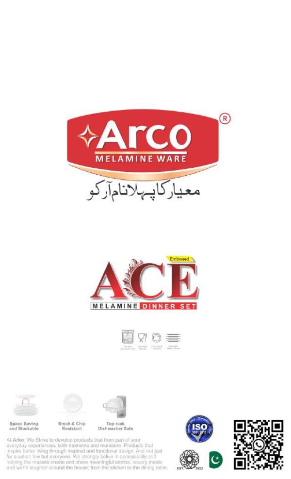 Melamine Dinner Set | ACE Dinner Set (1) | Elegant, Durable, Heat-Resistant Plates & Bowls | Unbreakable, Lightweight, Premium Quality Dinnerware