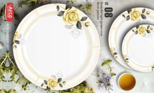 Melamine Dinner Set | ACE Dinner Set (8) | Elegant, Durable, Heat-Resistant Plates & Bowls | Unbreakable, Lightweight, Premium Quality Dinnerware