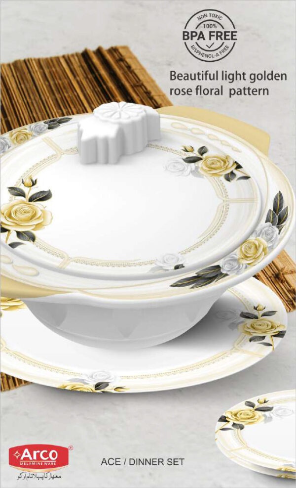 Melamine Dinner Set | ACE Dinner Set (8) | Elegant, Durable, Heat-Resistant Plates & Bowls | Unbreakable, Lightweight, Premium Quality Dinnerware