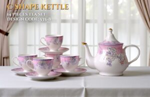 14 Pcs Bone Tea Set / Coffee Set (BONE C 535B ) | Elegant, Durable, Ideal for Home & Gifting