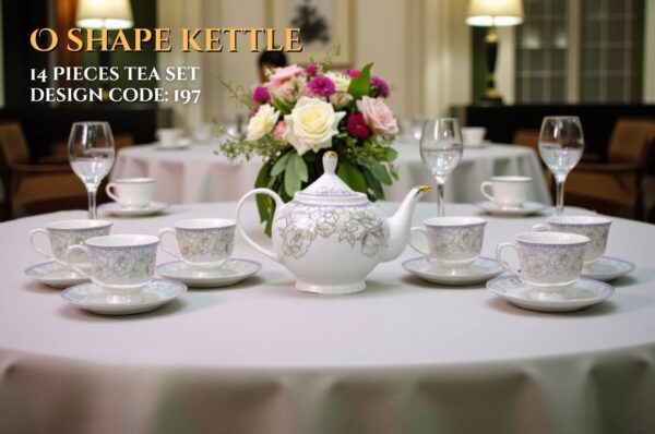 14 Pcs Bone Tea Set / Coffee Set (BONE C I97 ) | Elegant, Durable, Ideal for Home & Gifting