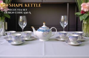 14 Pcs Bone Tea Set / Coffee Set (BONE O 530A) | Elegant, Durable, Ideal for Home & Gifting