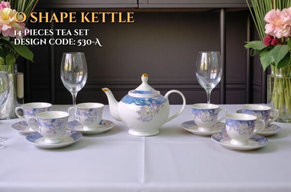 14 Pcs Bone Tea Set / Coffee Set (BONE O 530A) | Elegant, Durable, Ideal for Home & Gifting