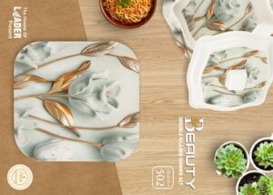 Melamine Dinner Set | Beauty dinner set (501) | Elegant, Durable, Heat-Resistant Plates & Bowls | Unbreakable, Lightweight, Premium Quality Dinnerware