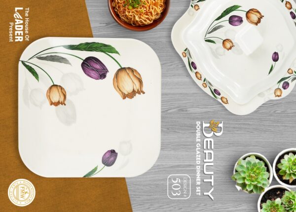 Melamine Dinner Set | Beauty dinner set (501) | Elegant, Durable, Heat-Resistant Plates & Bowls | Unbreakable, Lightweight, Premium Quality Dinnerware