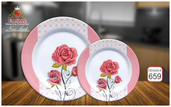 Melamine Dinner Set | Canal Plus (655) | Elegant, Durable, Heat-Resistant Plates & Bowls | Unbreakable, Lightweight, Premium Quality Dinnerware