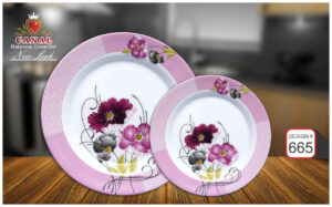 Melamine Dinner Set | Canal Plus (655) | Elegant, Durable, Heat-Resistant Plates & Bowls | Unbreakable, Lightweight, Premium Quality Dinnerware