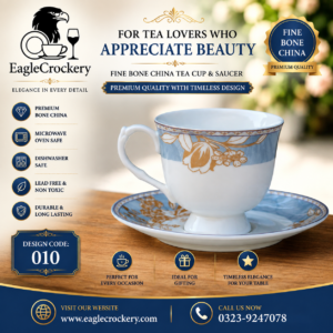 High-Quality Bone China Cup & Saucer Set (12-089) | Elegant, Durable, Ideal for Home & Gifting