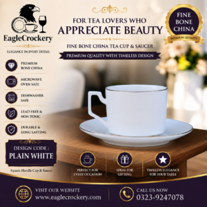 High-Quality Bone China Cup & Saucer Set (G-ggk) | Elegant, Durable, Ideal for Home & Gifting