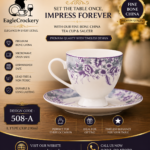 High-Quality Bone China Cup & Saucer Set (L-508) | Elegant, Durable, Ideal for Home & Gifting
