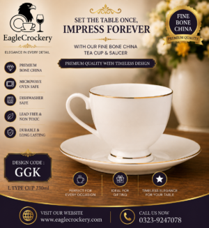 High-Quality Bone Cup & Saucer Set (L-GGK)