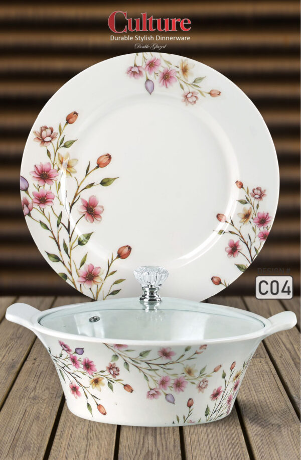 Melamine Dinner Set | Culture (C01) | Elegant, Durable, Heat-Resistant Plates & Bowls | Unbreakable, Lightweight, Premium Quality Dinnerware