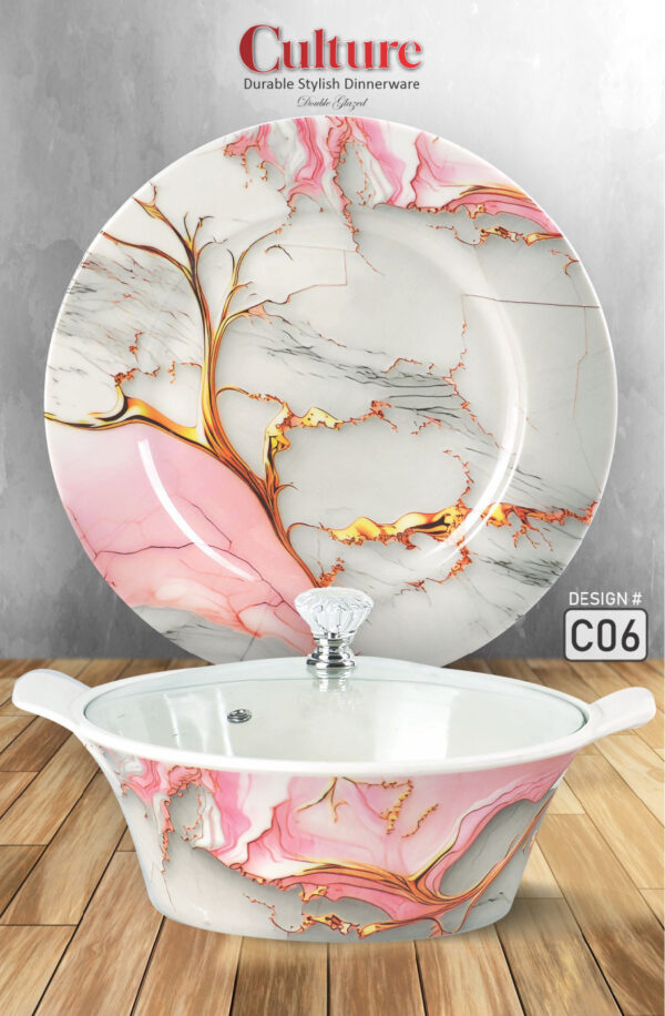 Melamine Dinner Set | Culture (C01) | Elegant, Durable, Heat-Resistant Plates & Bowls | Unbreakable, Lightweight, Premium Quality Dinnerware