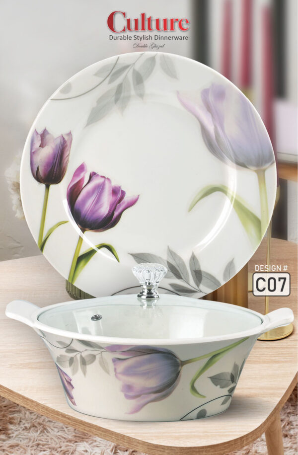 Melamine Dinner Set | Culture (C01) | Elegant, Durable, Heat-Resistant Plates & Bowls | Unbreakable, Lightweight, Premium Quality Dinnerware