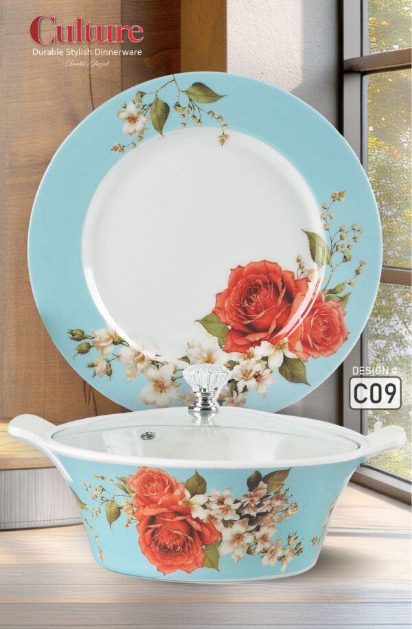 Melamine Dinner Set | Culture (C01) | Elegant, Durable, Heat-Resistant Plates & Bowls | Unbreakable, Lightweight, Premium Quality Dinnerware