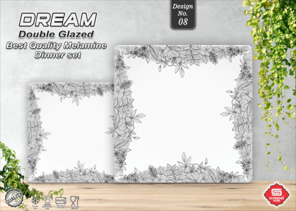 Melamine Dinner Set | Dream (1) | Elegant, Durable, Heat-Resistant Plates & Bowls | Unbreakable, Lightweight, Premium Quality Dinnerware