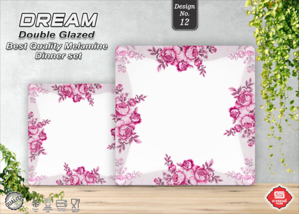 Melamine Dinner Set | Dream (1) | Elegant, Durable, Heat-Resistant Plates & Bowls | Unbreakable, Lightweight, Premium Quality Dinnerware