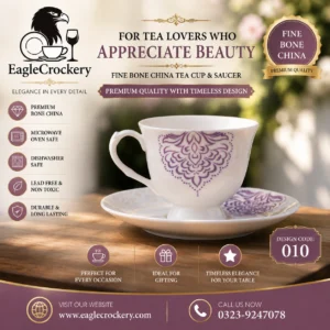 High-Quality Bone China Cup & Saucer Set (12-089) | Elegant, Durable, Ideal for Home & Gifting