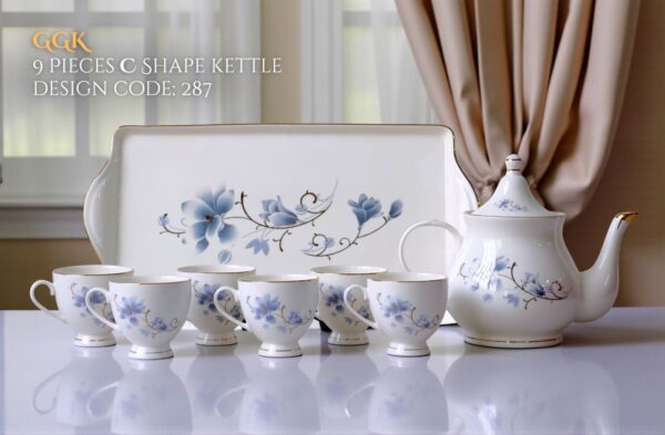 9 Pcs Bone Tea Set / Coffee Set (GGK C 287) | Elegant, Durable, Ideal for Home & Gifting