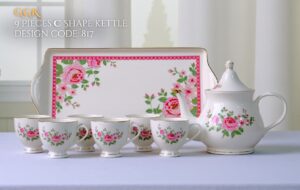 9 Pcs Bone Tea Set / Coffee Set (GGK C 817) | Elegant, Durable, Ideal for Home & Gifting