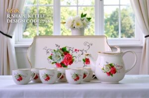 9 Pcs Bone Tea Set / Coffee Set (GGK R 798) | Elegant, Durable, Ideal for Home & Gifting