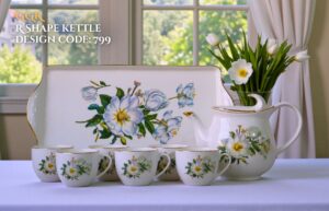 9 Pcs Bone Tea Set / Coffee Set (GGK R 799) | Elegant, Durable, Ideal for Home & Gifting